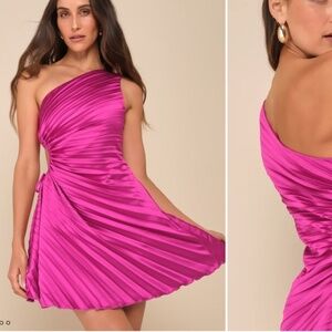 LULU's Satin Elegant Sexy Chic Prom Wedding Formal Event One Mini Dress NWOT